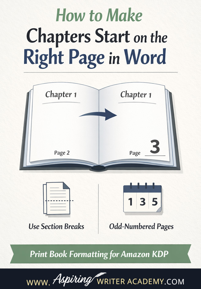 Formatting a print book in Microsoft Word? Learn how to make every chapter start on a right-hand page using section breaks. This step-by-step Amazon KDP formatting tutorial helps self-published authors create professional paperback books that meet industry standards.