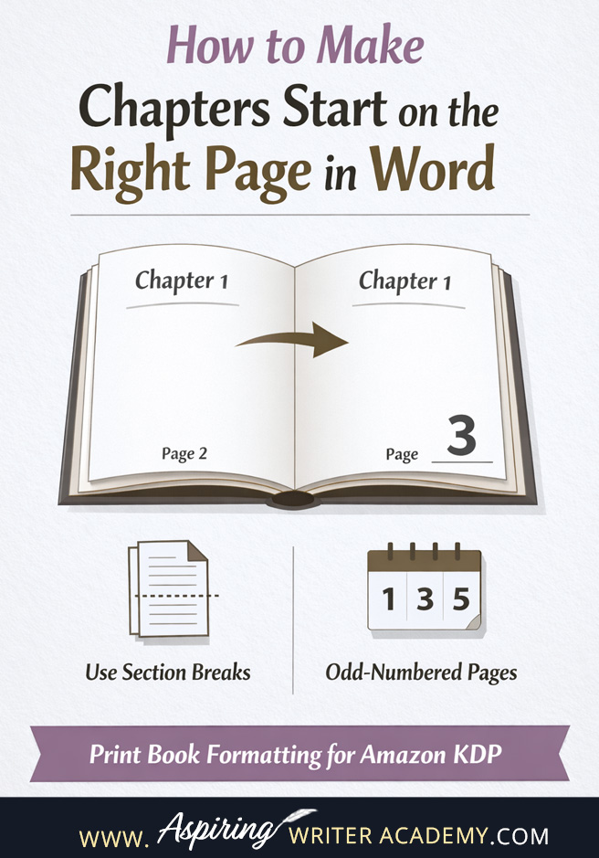 Formatting a print book in Microsoft Word? Learn how to make every chapter start on a right-hand page using section breaks. This step-by-step Amazon KDP formatting tutorial helps self-published authors create professional paperback books that meet industry standards.