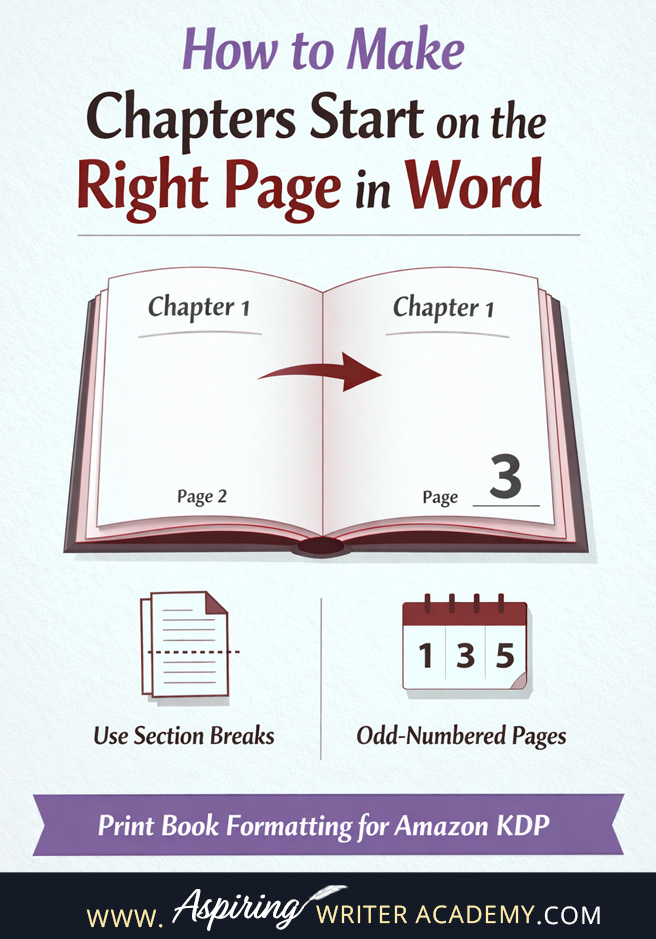 Formatting a print book in Microsoft Word? Learn how to make every chapter start on a right-hand page using section breaks. This step-by-step Amazon KDP formatting tutorial helps self-published authors create professional paperback books that meet industry standards.