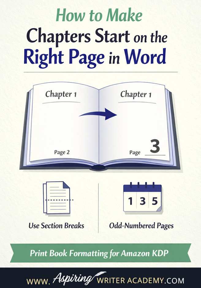 Formatting a print book in Microsoft Word? Learn how to make every chapter start on a right-hand page using section breaks. This step-by-step Amazon KDP formatting tutorial helps self-published authors create professional paperback books that meet industry standards.