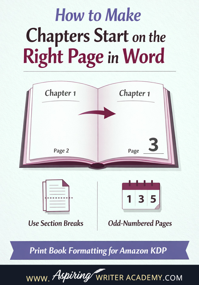 Formatting a print book in Microsoft Word? Learn how to make every chapter start on a right-hand page using section breaks. This step-by-step Amazon KDP formatting tutorial helps self-published authors create professional paperback books that meet industry standards.