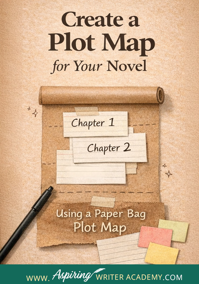 Struggling to plan your story? Learn the fun, visual way to map your plot using a simple paper bag. Track chapters, turning points, and scenes with sticky notes and index cards. Great for writers of all levels. Free template! #PlottingMethod #FictionWriting #StoryStructure #WritingTips #AuthorLife