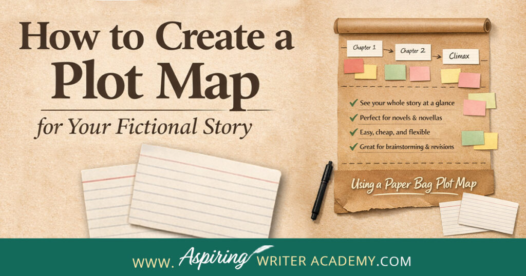 Learn how to plot your story with the Paper Bag Plot Map Method! Perfect for writers, novelists, and aspiring authors, this simple visual method helps you outline chapters, scenes, and key story events. Use sticky notes, index cards, and a paper bag to organize your story and brainstorm ideas. Free template included! #PlotMap #WritingTips #NovelPlanning #StoryStructure #AspiringWriters