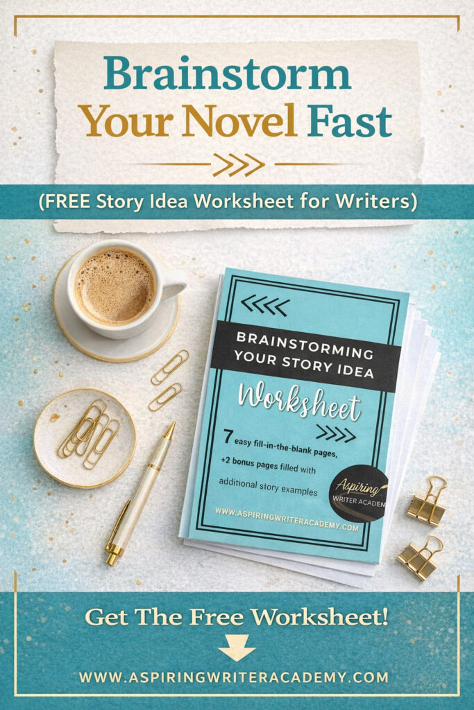 Want to start your novel but don’t know where to begin? This FREE Story Idea Worksheet for writers walks you through character goals, conflict, plot structure, and a one-line hook so you can organize your ideas quickly. Designed for fiction writers who feel stuck or overwhelmed, this simple template helps you brainstorm your story faster and with clarity. Visit the blog post to grab your free download now!