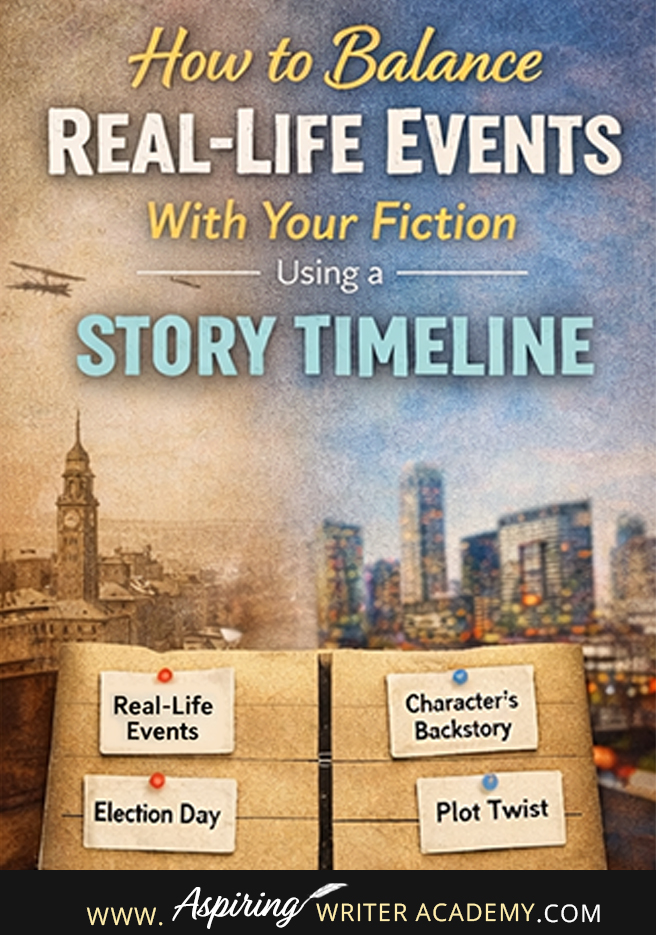Want your novel to feel realistic and well-paced? Discover how to track real-life events alongside your story events using a story timeline. Whether you write historical fiction, contemporary fiction, or dual timelines, this writing tip will help you organize plot points, manage story structure, and prevent timeline mistakes so your book stays clear, cohesive, and engaging.